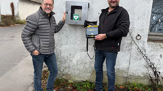 Bürgermeister Karsten Fischkal und Ortssprecher Alexander Schickert