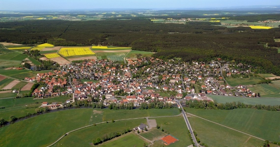 Luftbild vom Ortsteil Aisch