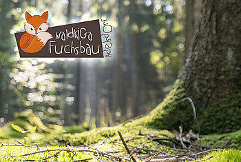Symbolbild: Darstellung von Wald und dem Logo des Waldkindergarten Fuchsbau