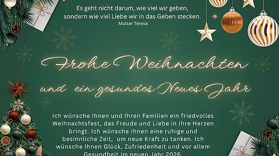 Bild mit Weihnachtsgruß der Bürgermeisters