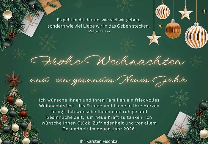 Bild mit Weihnachtsgruß der Bürgermeisters